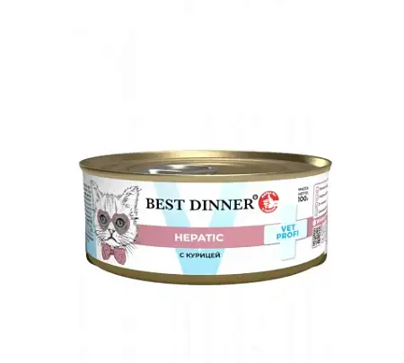Купить best dinner vet profi hepatic консервы для кошек с курицей