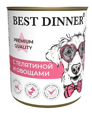 Best Dinner Premium Меню №4 консервы для собак и щенков с телятиной и овощами
